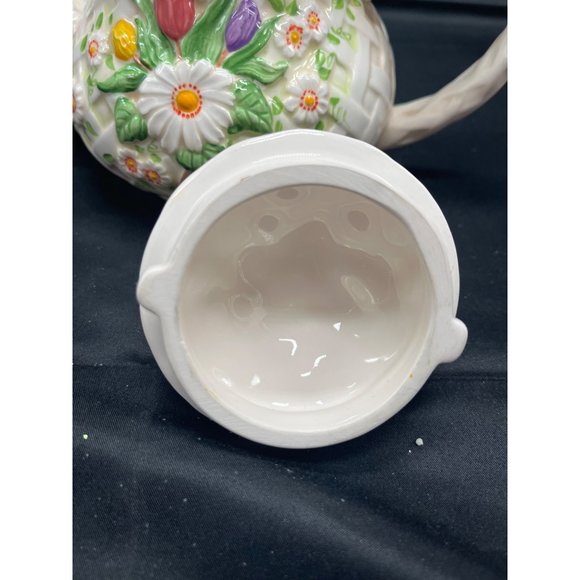 Burton and Burton Hand Painted FLower Garden Tea Pot - Picture 3 of 6